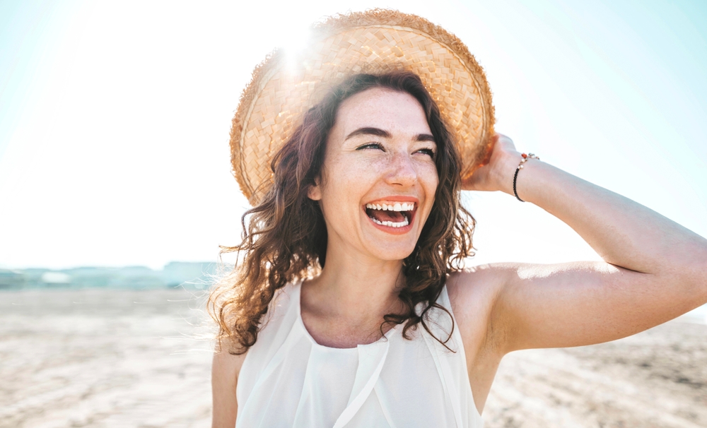 woman outside in the summer.